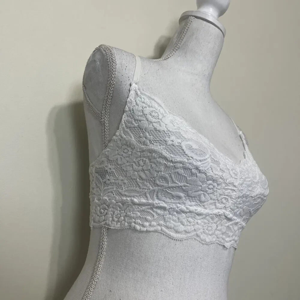 1 Women Lace‎ Bralette Sexy Bra Floral Lingerie Sleepwear Night Top Small White